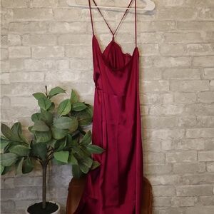 Elegant Burgundy Women's Dress